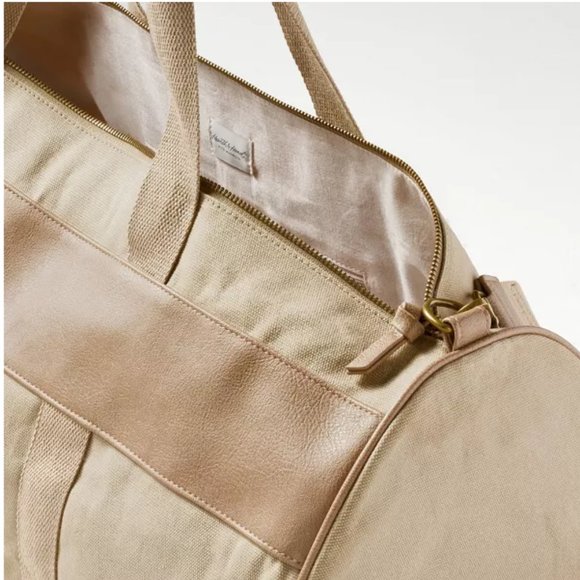 HEARTH & HAND Magnolia Canvas Travel Duffel Bag Khaki - Picture 3 of 14